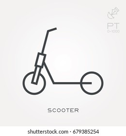 Line icon scooter