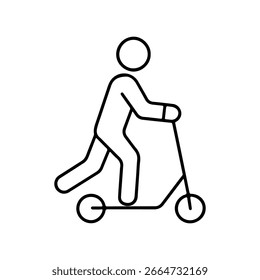 Vector de conducción de la vespa del icono de la línea en el fondo blanco
Icono de línea de Vector sobre fondo blanco