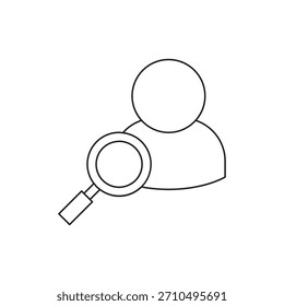 Line icon for searching or finding a user or profile.