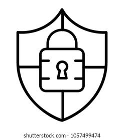 Line icon secure, protective banking 