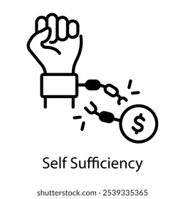 A line icon of self sufficiency 