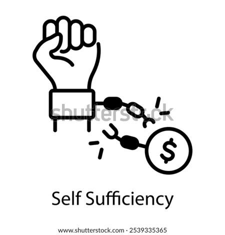 A line icon of self sufficiency 