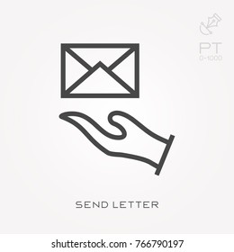 Line icon send letter