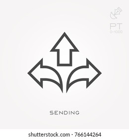 Line icon sending