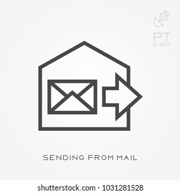 Line icon sending from mail
