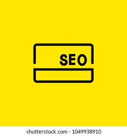 Line icon of SEO signboard. SEO optimization, website promotion, internet searching. Website concept. Can be used for topics like marketing, internet, programming