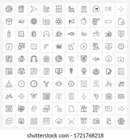Line Icon Set of 100 Modern Symbols of oil industry; energy; computer mouse; barrel; police Vector Illustration