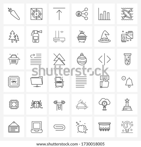 Line Icon Set of 36 Modern Symbols of boating; win; up; award; communication Vector Illustration