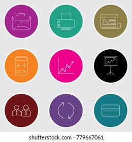 Line icon set of business.