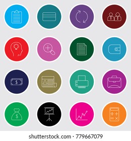 Line icon set of business.