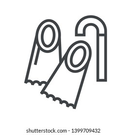 Line icon set for diver. Simple vector illustration with ability to change.