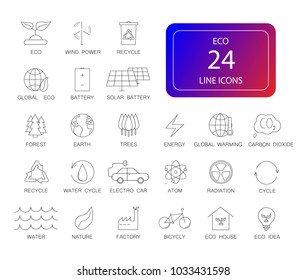 Line icon set. Eco pack. Vector illustration