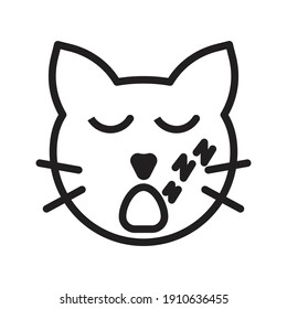 line icon set, emoticons, face paint, sleepy symbols, vector illustrations