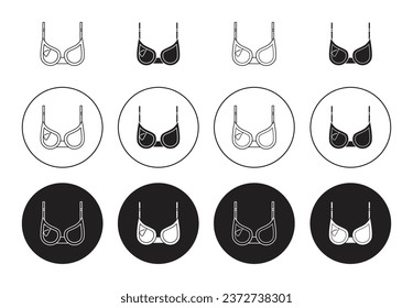 Line icon set for nursing bra. Summer bra sign for UI designs.