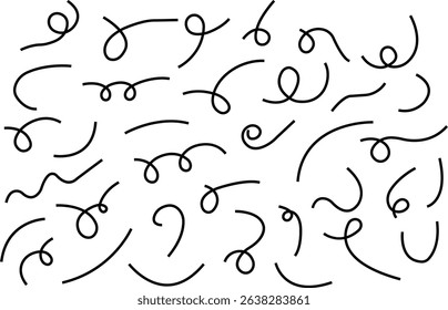 Line icon set. Line path and location pin. Route location two pin sign line. Travel vector collection isolated on transparent background. line curve simple direction shape symbol