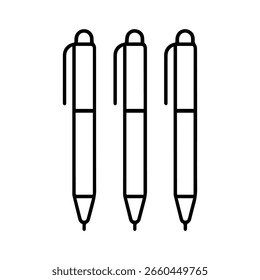 Conjunto de bolígrafos Vector sobre fondo blanco
Icono de línea de Vector sobre fondo blanco