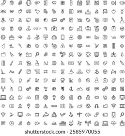 line icon set related to business 