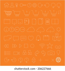 line icon set. Trendy thin and simple icons 
