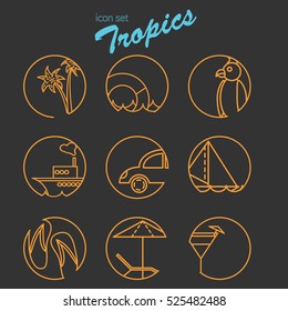 Line icon set - Tropics