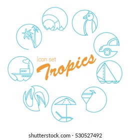 Line icon set - Tropics