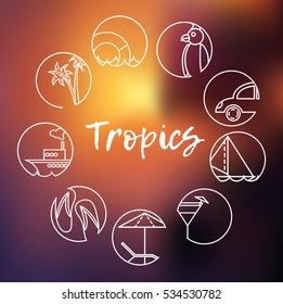 Line icon set - Tropics