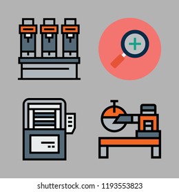 line icon set. vector set about industrial robot and zoom in icons set.