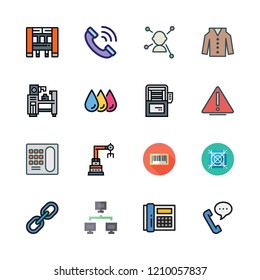 line icon set. vector set about grid, telephone, link and phone call icons set.