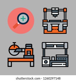 line icon set. vector set about industrial robot and zoom in icons set.
