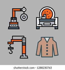line icon set. vector set about industrial robot and coat icons set.