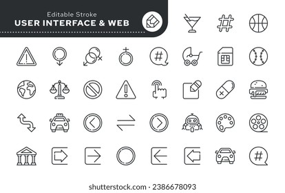 Line icon set. Web mobile user interface. Vector icon pack.