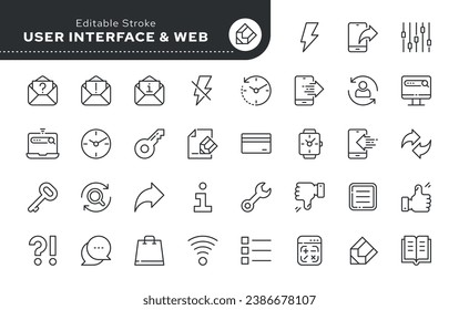 Line icon set. Web mobile user interface. Vector icon pack.