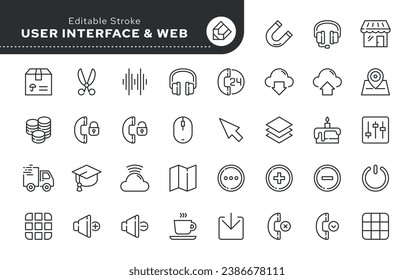 Line icon set. Web mobile user interface. Vector icon pack.