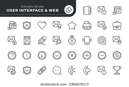 Line icon set. Web mobile user interface. UI and UX. Vector icon pack.