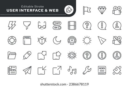 Line icon set. Web mobile user interface. Vector icon pack.