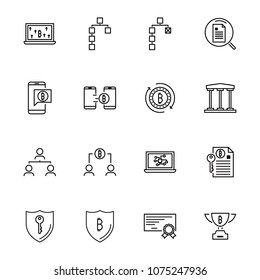 line icon set,cryptocurrency icon, blockchain icon collection, vector illustration