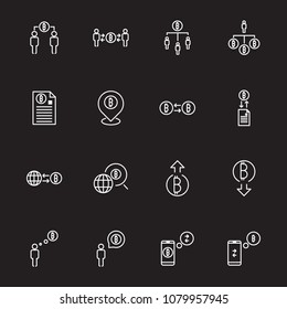 line icon set,cryptocurrency icon, blockchain icon collection, vector illustration