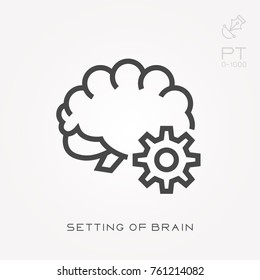 Line icon setting of brain
