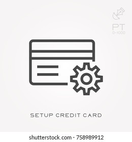 Line icon setup credit card
