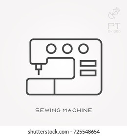 Line icon sewing machine