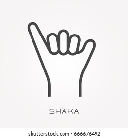 Line icon shaka