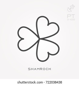 Line icon shamrock