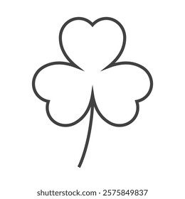 line icon shamrock leaf icon symbol vector isolated on white background