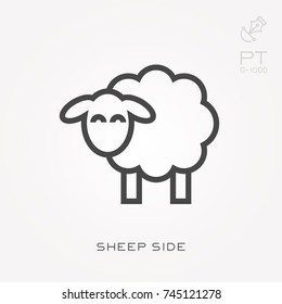 Line icon sheep side