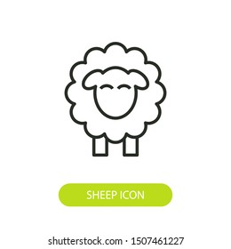 Line icon sheep side on white background