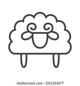 Line icon sheep. Simple vector illustration with ability to change.
