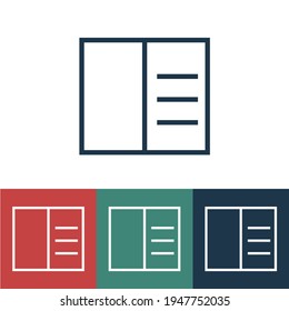 Line icon sheet with text