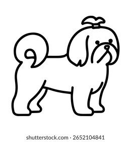 line icon Shih Tzu dog vector on white background
Vector icon of dog breed on white background