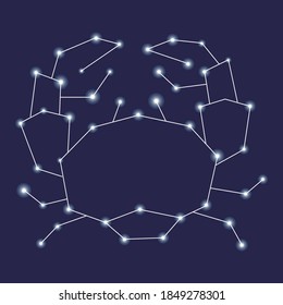 line icon with shiny stars of horoscope, zodiac and star sign.