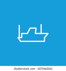 Line icon of ship. Steamboat, motor ship, harbor. Transport concept. Can be used for topics like transportation, shipping, travel