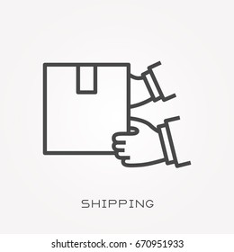 Line icon shipping